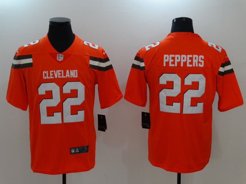 Men Cleveland Browns #22 Peppers Orange Nike Vapor Untouchable Limited NFL Jerseys->cleveland browns->NFL Jersey